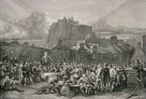 A Crowd Queues to Sign the National Covenant in Front of Greyfriar